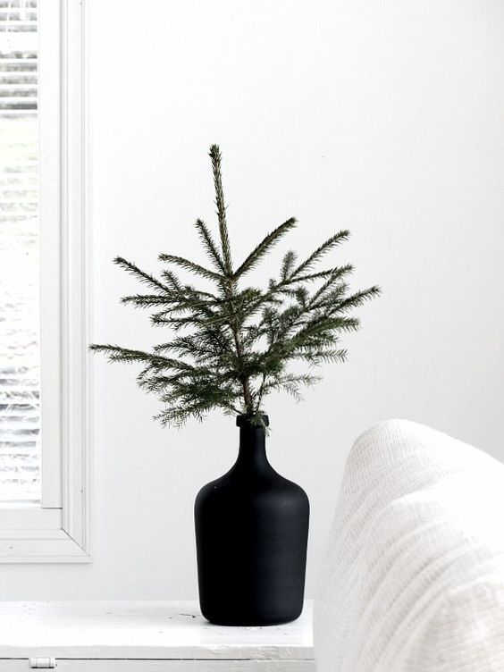 Christmas tree branch in contemporary vase | Hygge decor | Girlfriend is Better