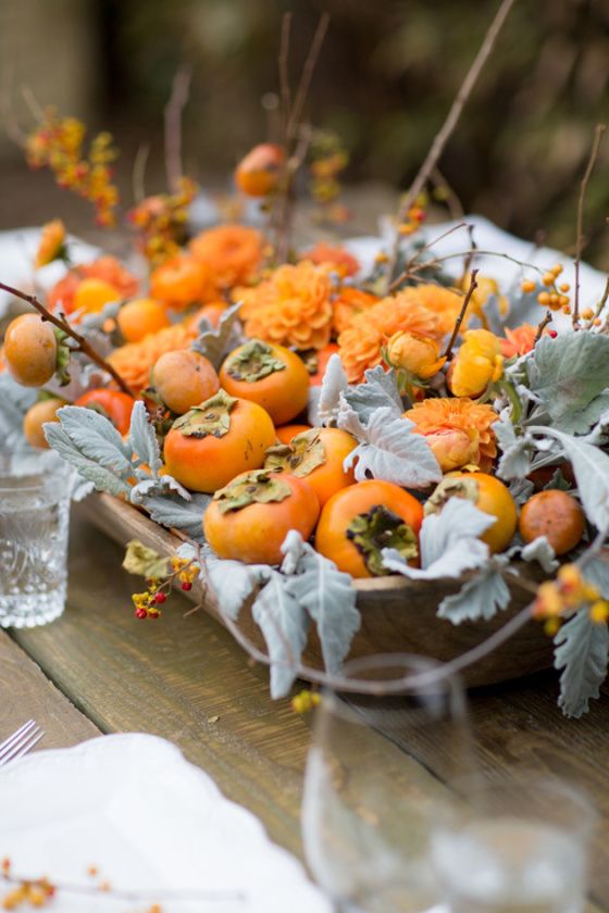 Persimmons as table decoration | Girlfriend is Better