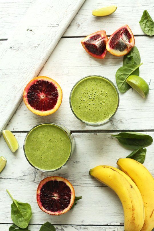 Winter Smoothies | Spinach, kale, coconut milk, banana, blood orange | Girlfriend is Better