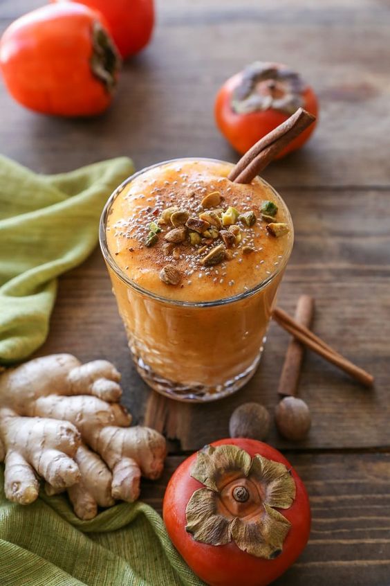 Chai-Spiced Persimmon Winter Smoothies recipe | Girlfriend is Better