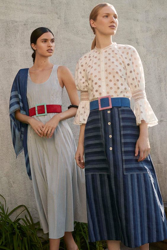 Carolina Herrera Resort 2018 | Striped skirt and belt | Polka dots and bell sleeves | Girlfriend is Better