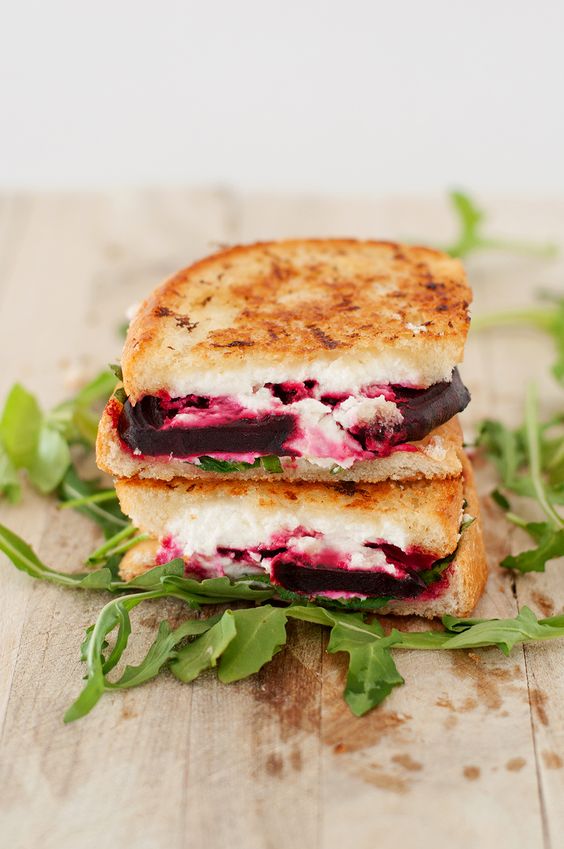 Beet, Goat Cheese & Arugula Grilled Cheese healthy recipe | Girlfriend is Better