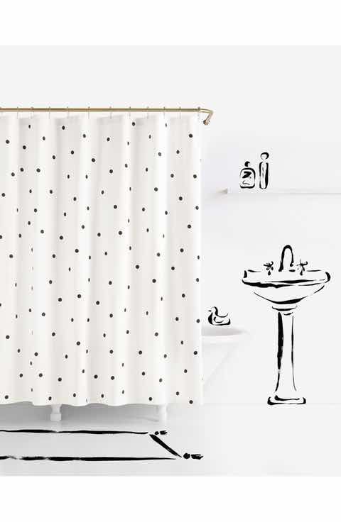 Kate Spade polka dot shower curtains under $50 | French country decor | Girlfriend is Better