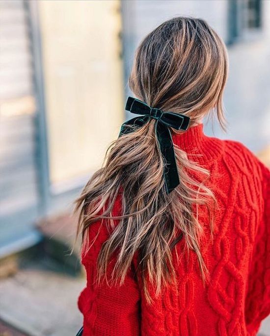 Valentine's Day fashion | Velvet bow ponytail | Girlfriend is Better