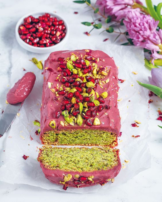 Pistachio Cardamom Rose Loaf | Rose Recipes vegan gluten-free | Girlfriend is Better