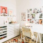 Home office organization | Bohemian white desk drawers gallery wall | Girlfriend is Better