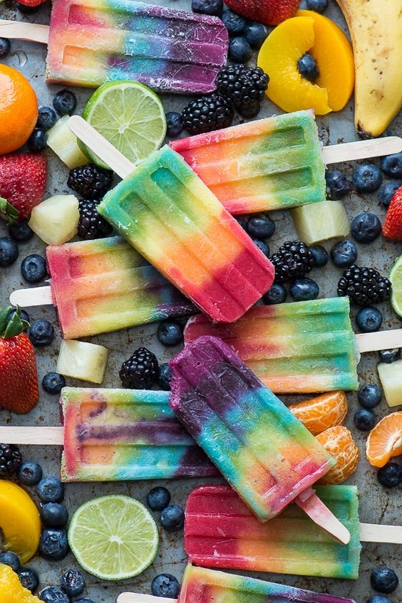 Rainbow Popsicles | Healthy snack recipes | Girlfriend is Better