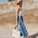 Summer sandals | Straw hat canvas tote wide leg high waist pants | Girlfriend is Better