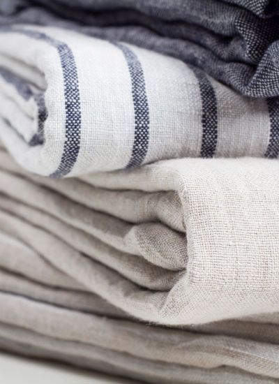 Striped linen bedding | blankets neutrals | Girlfriend is Better