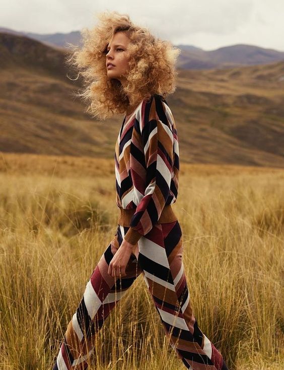 Ranch style brown zig zag pantsuit | Girlfriend is Better