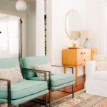 Virgo astrology home decor guide | Mid-century modern chairs pastel green | Girlfriend is Better