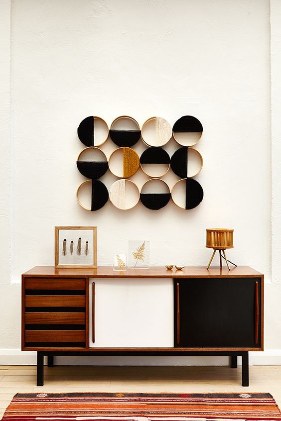 sideboard styling mid-century modern | October Halloween minimalism | Girlfriend is Better