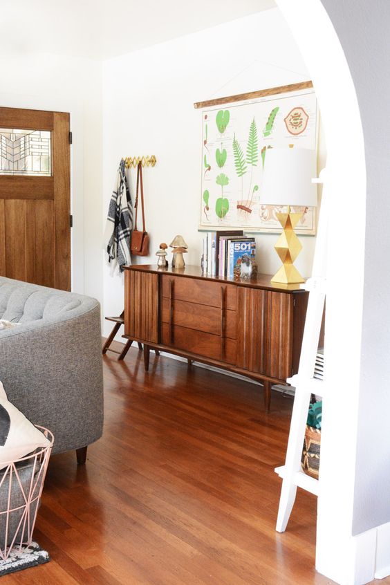 sideboard styling mid-century modern | entryway wood element credenza Feng Shui | Girlfriend is Better