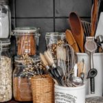 Fall Hygge kitchen canisters wood spoons organization | Girlfriend is Better