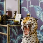 jungle decor eclectic Bohemian | cheetah gold dressing table wallpaper | Girlfriend is Better