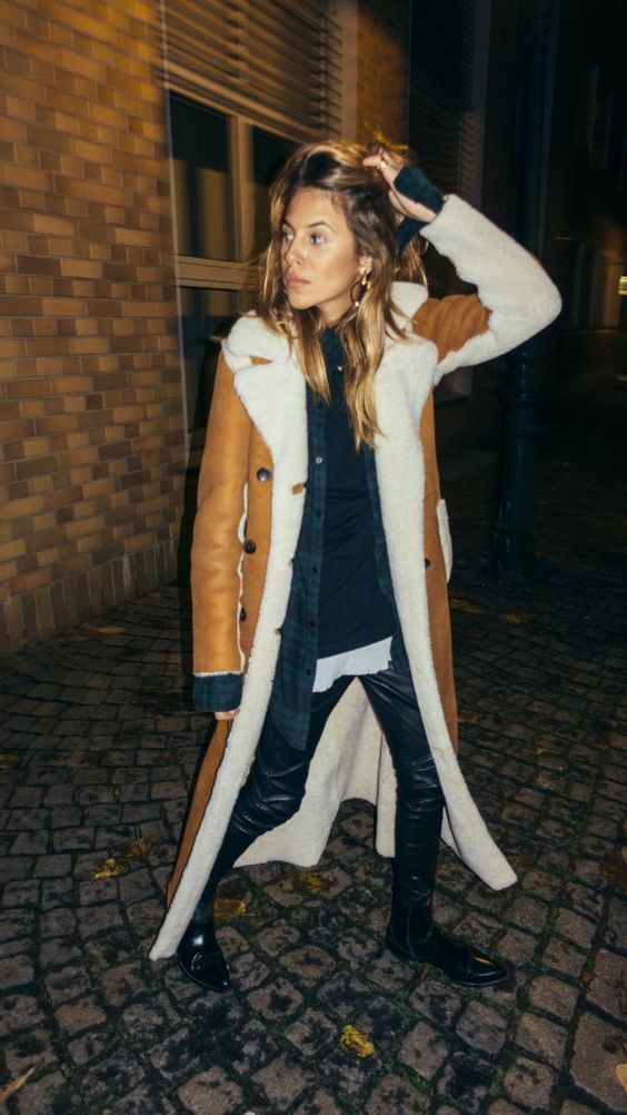 Southwestern jackets | shearling lined leather duster coat | Girlfriend is Better