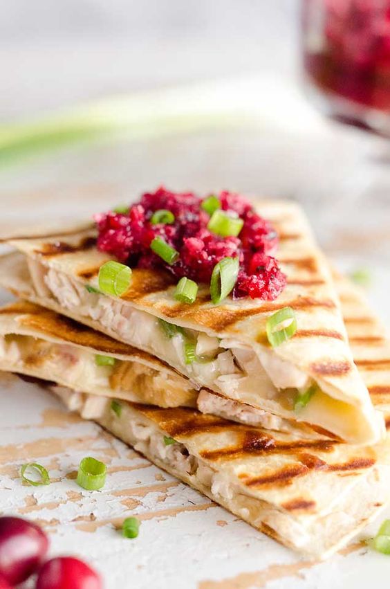 Thanksgiving leftovers recipe | You are here: Home / Healthy Recipes / Light Cranberry Turkey Quesadilla Light Cranberry Turkey Quesadilla | Girlfriend is Better