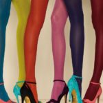 colored tights high heels ankle strap | Girlfriend is Better