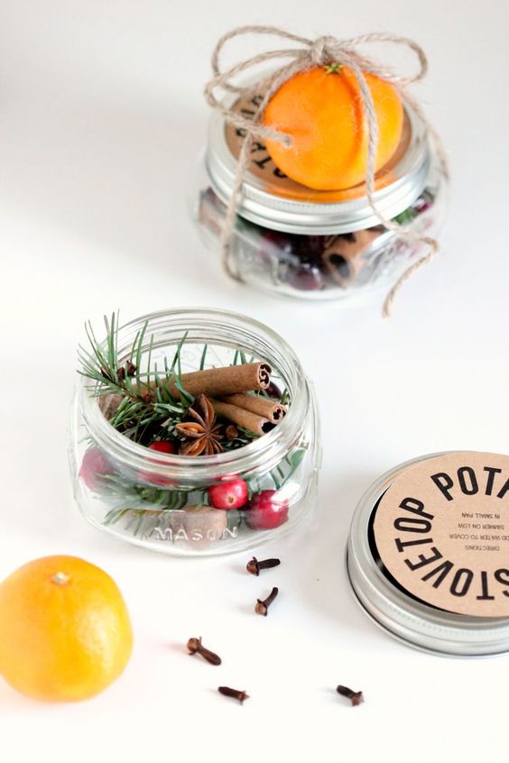 DIY Christmas gifts | mason jar stove top potpourri pine cinnamon spice | Girlfriend is Better