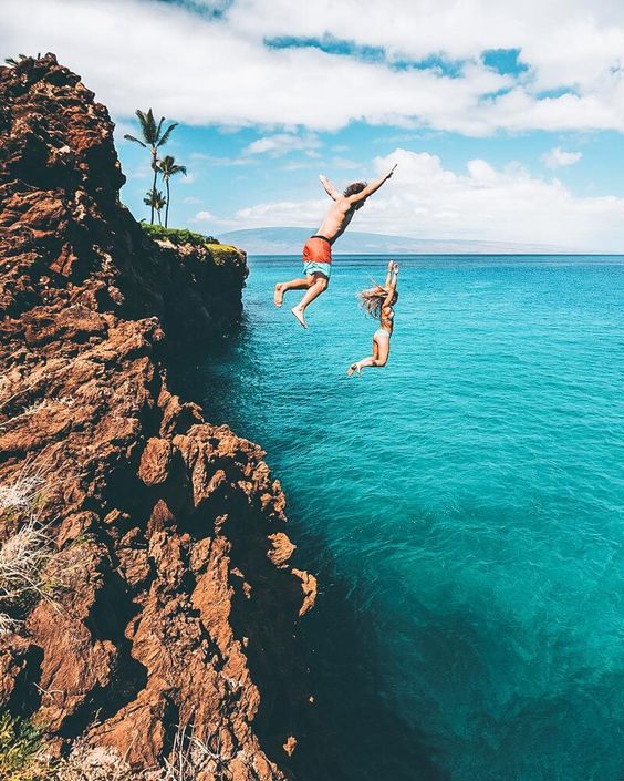 Oahu Hawaii kids cliff jumping ocean | Girlfriend is Better