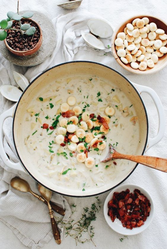 winter soup recipes comfort food | New England Clam Chowder bacon | Girlfriend is Better