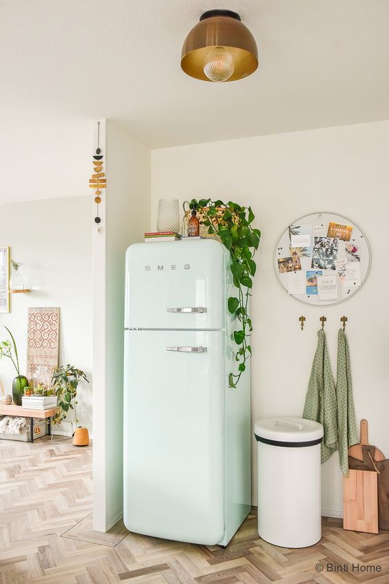 SMEG | White fridge with plants | Girlfriends is Better