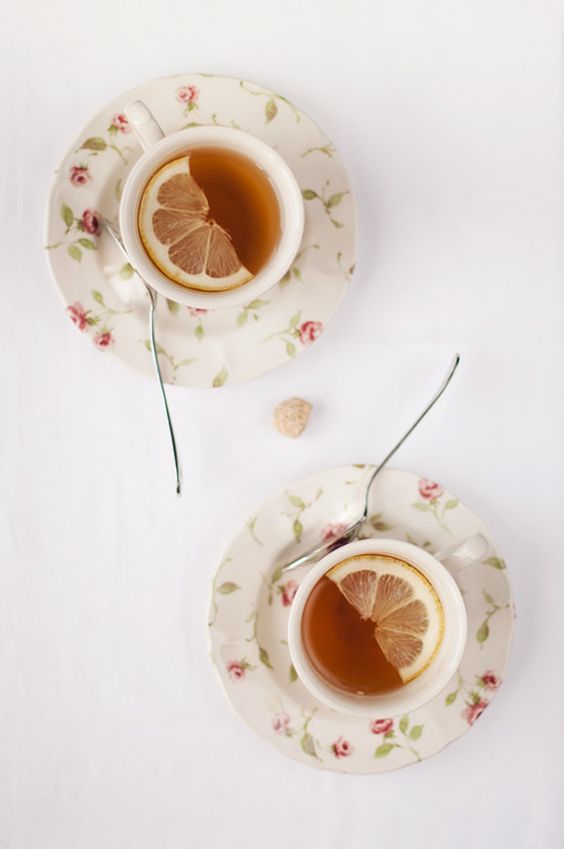 Afternoon Tea | Lemon in floral china cup and plate | Girlfriend is Better