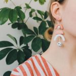 ceramic earrings | organic natural jewelry 80s minimal fashion | Girlfriend is Better