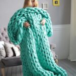 chunky knit blankets | handmade wool knit teal | Girlfriend is Better