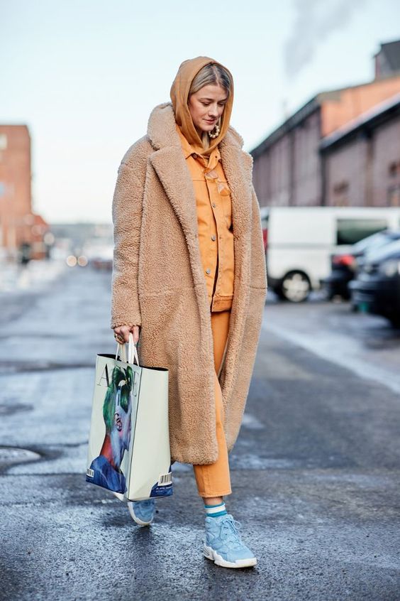 posh fur coats | full-length teddy bear neutral hoodie | Girlfriend is Better