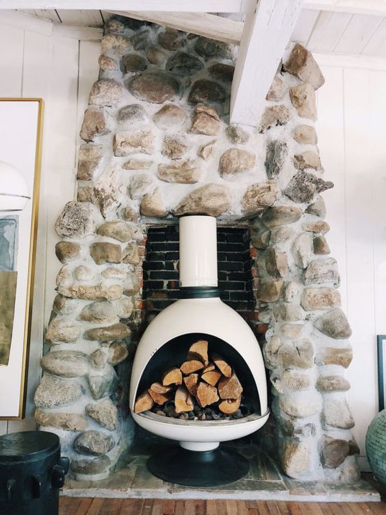 winter Hygge | fireplace mid-century modern fire element Feng Shui | Girlfriend is Better