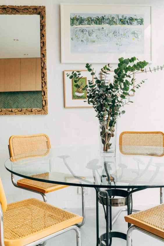 Breuer style chairs | wrought iron glass dining table | Girlfriend is Better