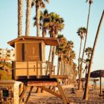 san clemente | sepia lifeguard tower at beach | Girlfriend is Better