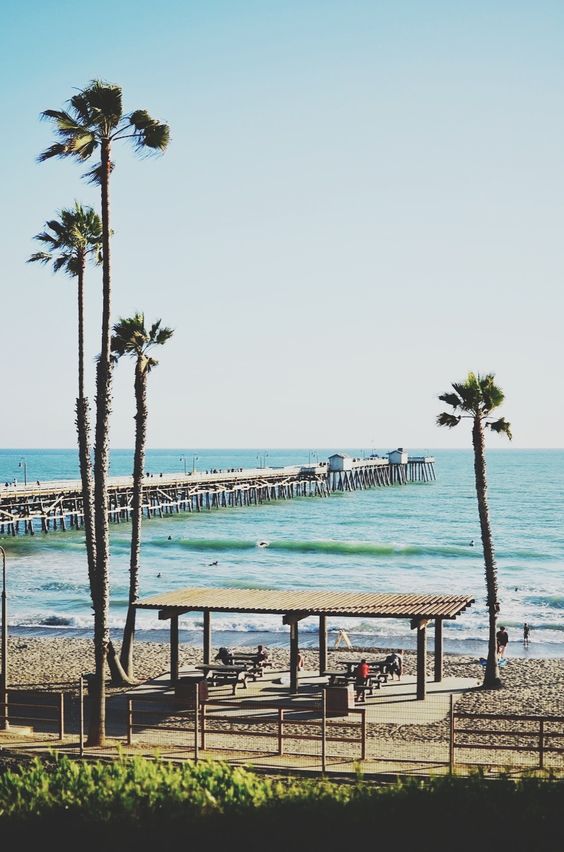 San Clemente | Pier beach outside picnic tables benches family| Girlfriend is Better