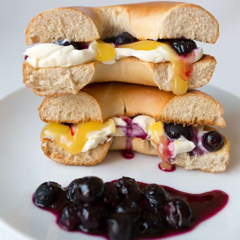 bagel sandwich | blueberry lemon cheesecake mascarpone | Girlfriend is Better