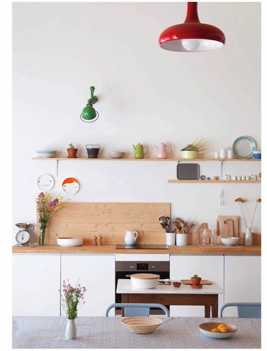 color blocking decor | minimalism kitchen hygge open shelving | Girlfriend is Better