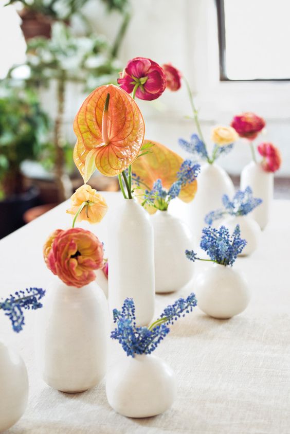 midsummer hygge | wildflower tablescape red yellow blue white vases natural ceramic | Girlfriend is Better