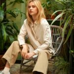 straight leg pants | neutrals button up blouse work wear | Girlfriend is Better