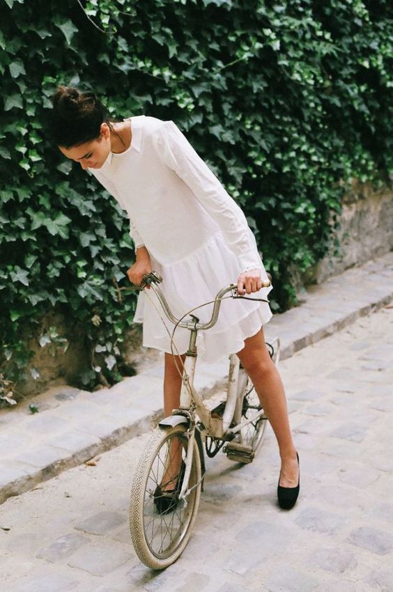 summer dresses | drop waist white ruffles long sleeve | Girlfriend is Better