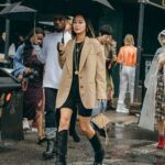 bike shorts | black boots oversized blazer 90s work wear | Girlfriend is Better