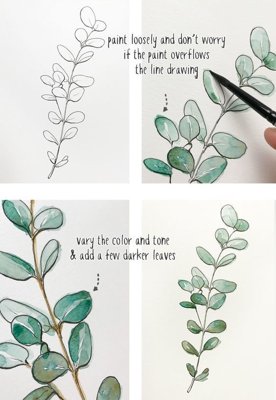 watercoloring | painting techniques diy botanical leaves brush paper | Girlfriend is Better