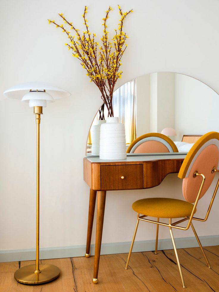 home office | mid-century modern vanity desk natural | Girlfriend is Better