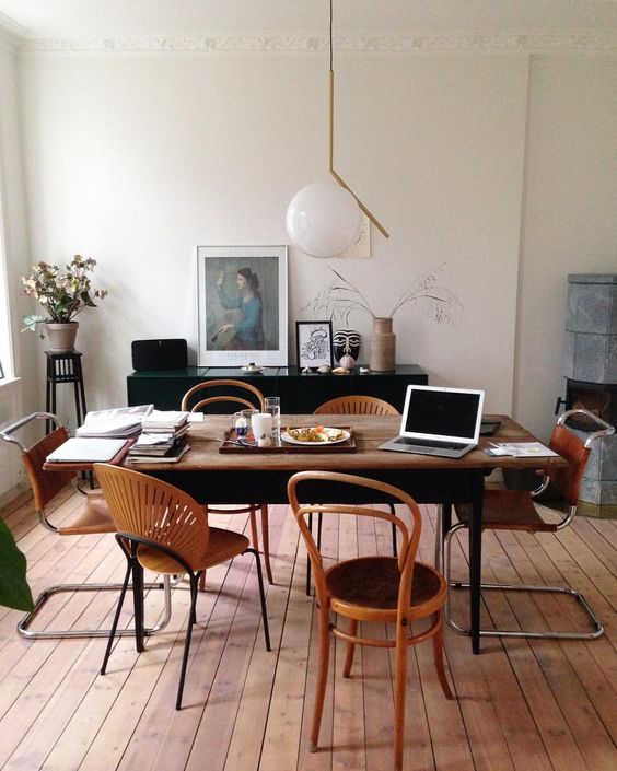 bentwood chairs | dining room home office Breuer style mixed set portrait random person | Girlfriend is Better