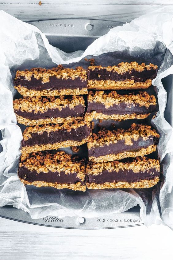 oats recipes | Chocolate Tahini Oat Bars healthy no-bake cookies | Girlfriend is Better