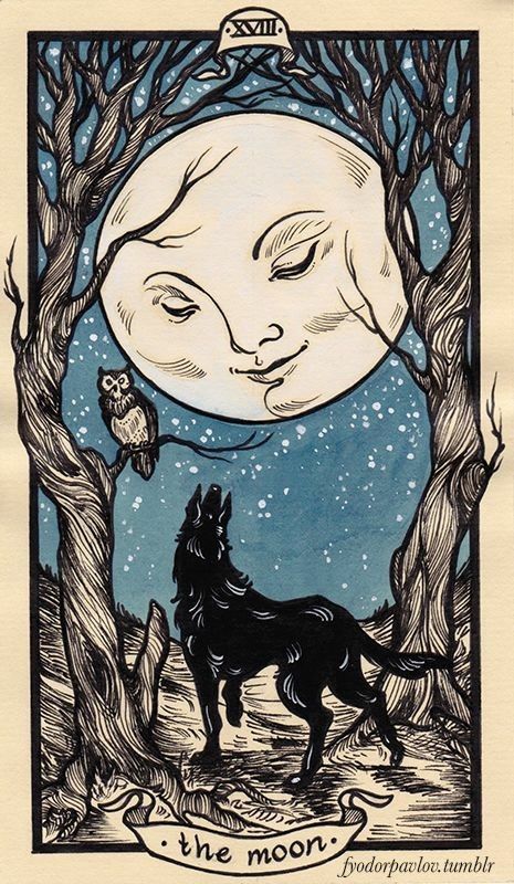 tarot card art | moon illustration | Girlfriend is Better