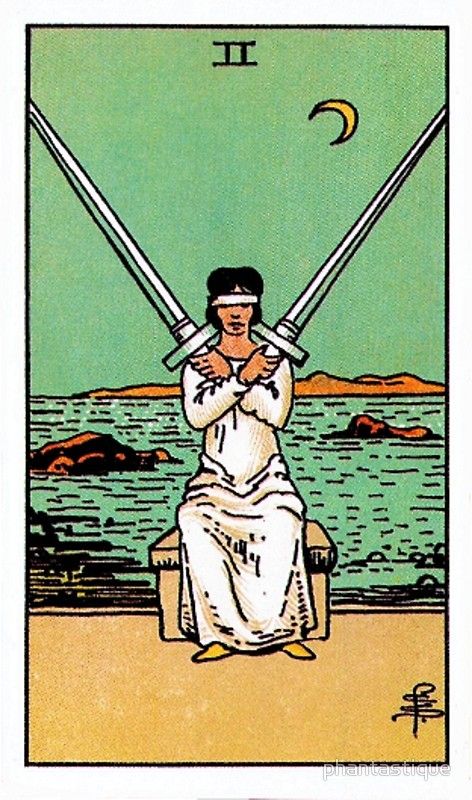 tarot card art nouveau | two swords medieval illustration | Girlfriend is Better