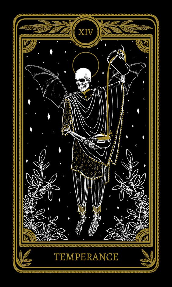 tarot card art | temperance gold skeleton gothic | Girlfriend is Better