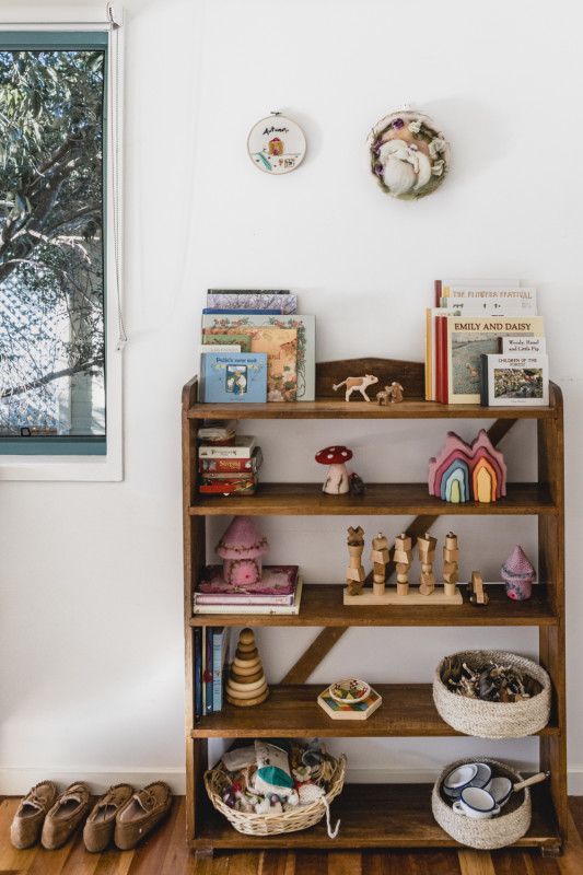 vintage bookshelves | storage organization collectibles entryway bedroom | Girlfriend is Better