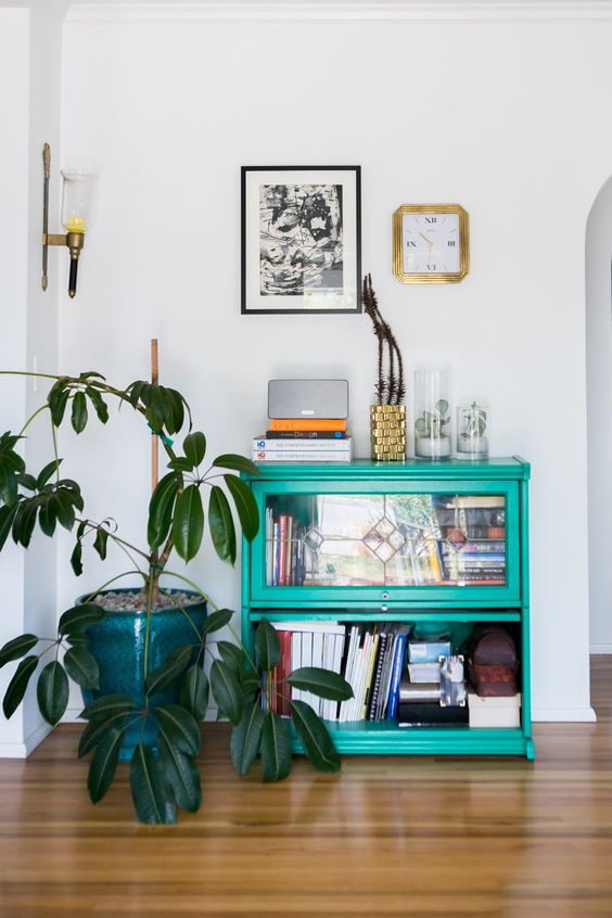 bookshelves | sefoam green up cycled vintage nook Feng Shui plant | Girlfriend is Better