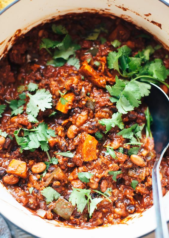 chili recipes | Smoky Squash Quinoa pinto black beans 